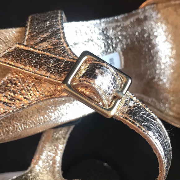 NWT Zara Gold Women's Platform Sandals Size 7.5 USA / 38 Europe 🌟 - Picture 10 of 11